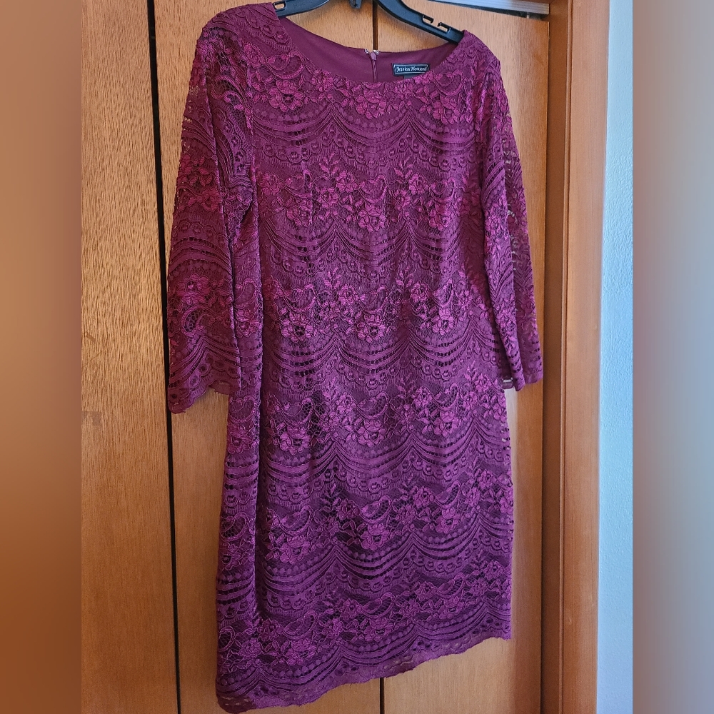 Jessica Howard Dress Burgundy size 12